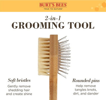 Double Sided Pin & Bristle Brush | Removes Loose Fur & Prevents Matting | Ideal for Daily Cat Grooming