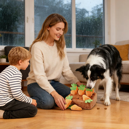 Snuffle Mat for Dogs Interactive Toy with 9 Carrots Foraging Mat for Mental Exercise Boredom Reduction Crate Training Alone Time