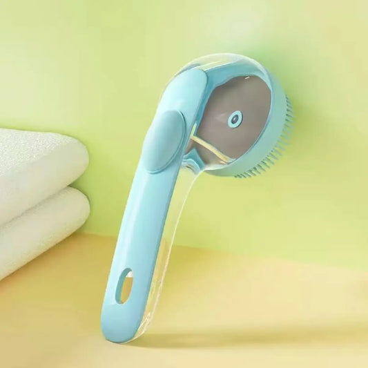 2026 Summervibes 2-in-1 Pet Bath and Grooming Brush with Built-in Shampoo Dispenser for Easy Bathing and Soft Massage for Dogs and Cats