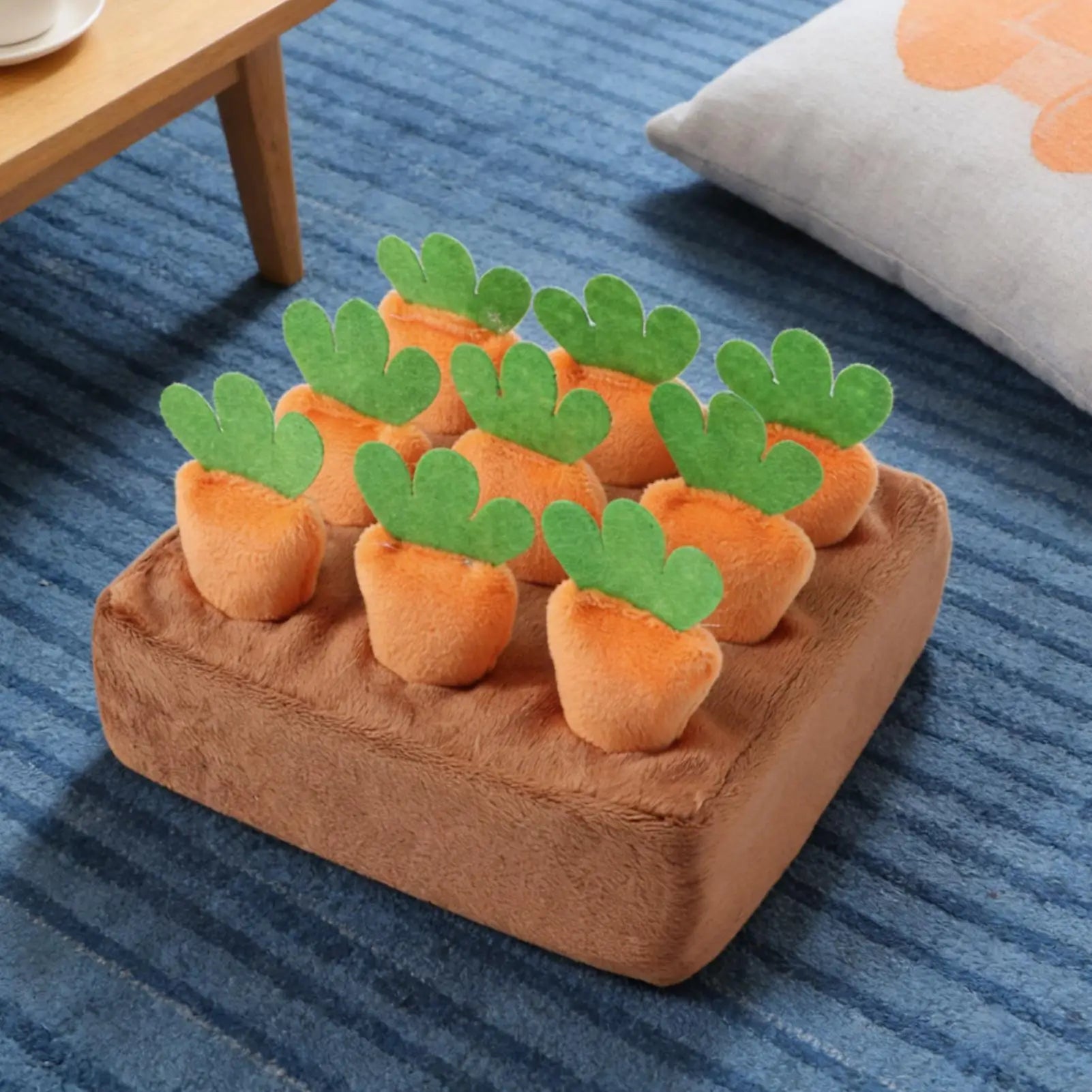 Snuffle Mat for Dogs Interactive Toy with 9 Carrots Foraging Mat for Mental Exercise Boredom Reduction Crate Training Alone Time