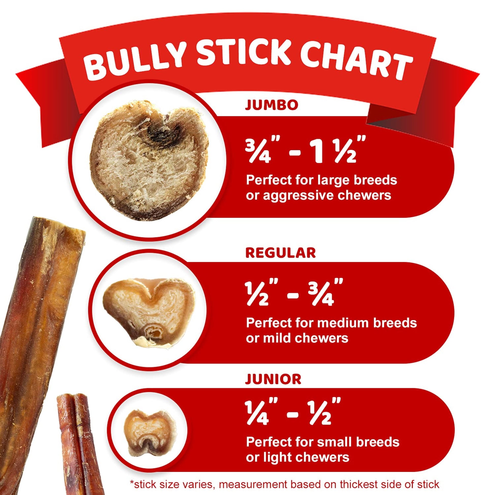 Odor Free Bully Sticks for Dogs - Regular 6", 10 Pack