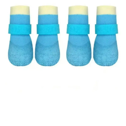 Seasonal Pet Puppy Shoes Waterproof Socks for Dogs, Silicone Rain Boots Anti-Slip Wear-Resistant Outdoor Sports outside Dog Foot Covers Paws Pad, 4 Pairs Set