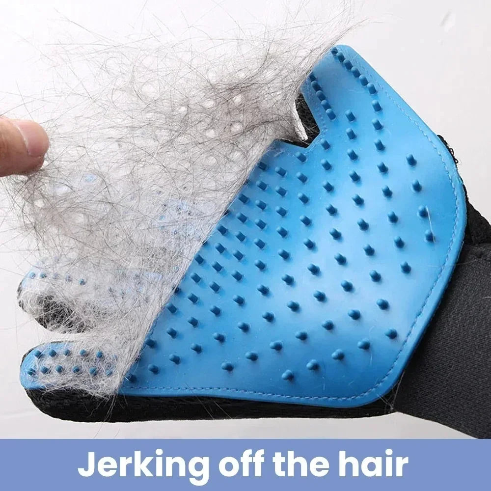 2 in 1 Pet Grooming Glove Brush Hair Remover Massage Comb for Dogs and Cats Efficient Shedding Fur Removal Pet Care Accessory