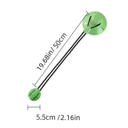 Interactive Suction Cup Dog Toy with Sound and Treat Dispensing - Durable Rubber Ball for Training and Tug-Of-War Fun